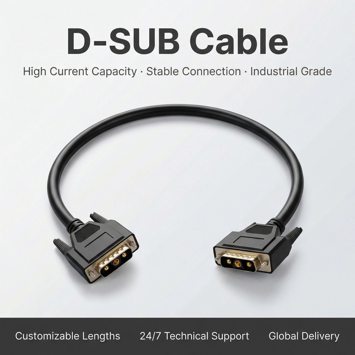 Factory Medical Equipment Cable High Current 3V3 PVC Insulation D-Sub Line Wiring Harness Processing