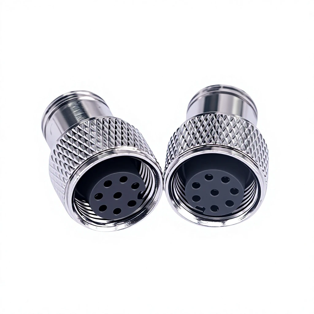 M12 8-pin Female Connector 4-pin IP67 Waterproof Gold-plated Male-female Mating Socket; Type D/X Aviation Connector