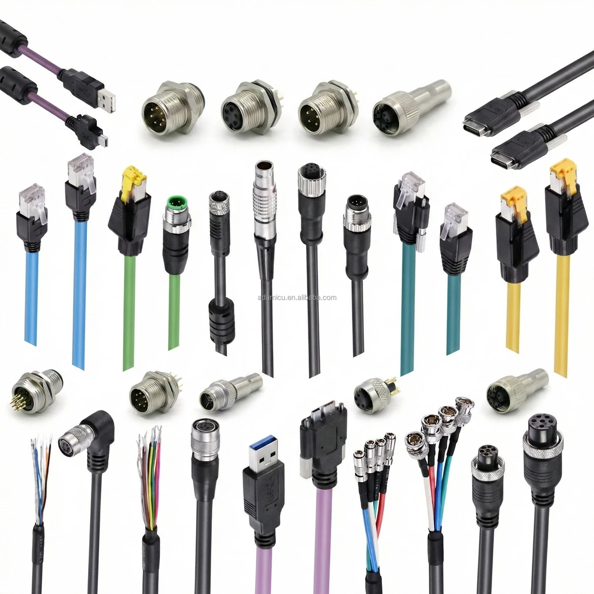 M12 4-Pin D-Code RJ45 Gigabit Cat5 Shield Waterproof Industrial PVC Camera Network Cord Electronic Application Industry Cables