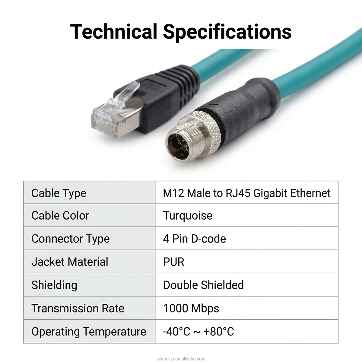 High Quality IP67 Waterproof M8 3pin Female to M8 M12 3pin Male Industrial Camera Cable with Best Price OEM