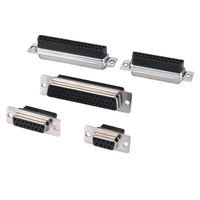 D-SUB 25Pin Female Socket DB25P Connector with Brass Contact for Industrial Equipment