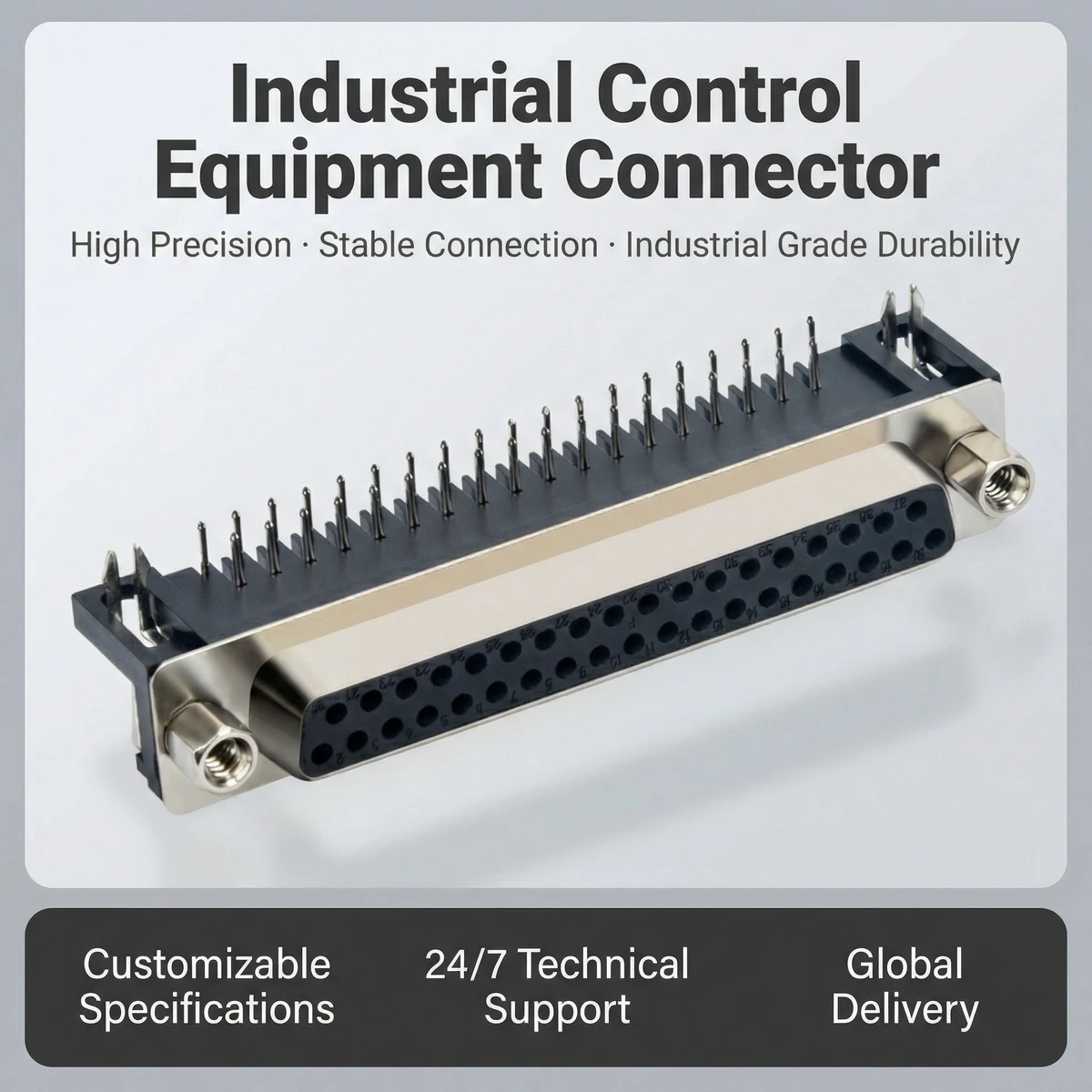 37-Way D Sub VGA PCB Mount Female Connectors with Gold Contacts IP67 Rating 230V Conector