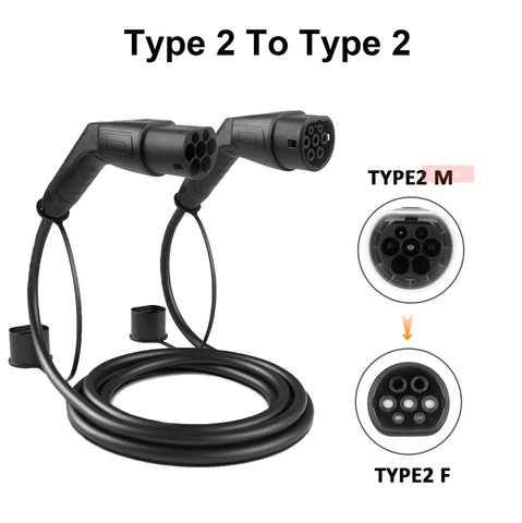 32A 22kW Type2 to Type2 EV Charging Cable, IEC 62196-2 Electric Vehicle Charging Cable for European Commercial Use