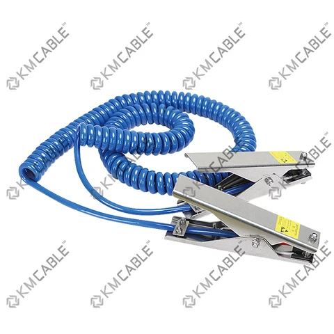 Static Grounding Clamps, Anti-static Clamp Spiral Coiled Cable for Grounding Assemblies