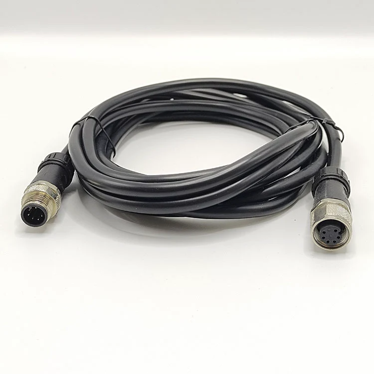 M12 A-Coded 6-Pin Tinned Copper Conductor PVC Insulation Sensor Cable for Industrial Equipment