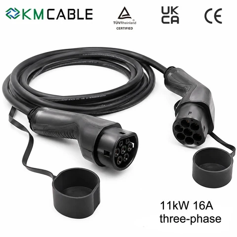 Industrial TPU Type 2 EV Charging Cable 11kW Three Phase 16A 10m Anti-Crack Full Safety Lead for Logistics Fleet Wholesale