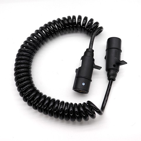 7-Way Trailer Spiral Cable 7 Pin Electrical Power Wire Connector ABS EBS Cord for RV Caravan