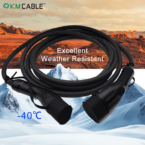 Type 2 to Type 2 EV Charging Cable 22kW 32A for Fleet & Logistics Heavy Duty TPU, Run-Over Proof IP67