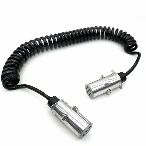 ISO 3731 Trailer Spring Cable Type S 2 X 7 PIN 24V Suzi Coil Cable 7 Pole with Aluminum Plug