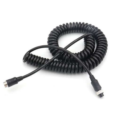 Factory Supply 5m 6m 8m 10m Car Video Aviation Coil Spiral 4 Pin Extension Cable for Rear View Camera Truck Trailer