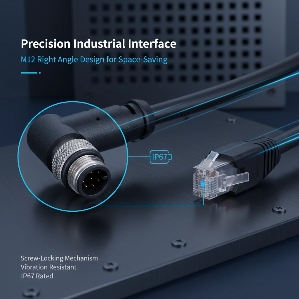 Chain Flex M12 L Coding 5 Pin Right Angle Profinet Power Cable Assembly for Industrial Server Motors Drive FieldBus Control