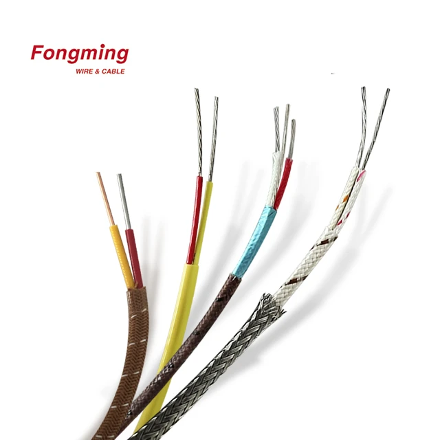 PT100 PVC Silicone FEP PFA PTFE Fiberglass Insulation Thermocouple Sensor Wire Cable