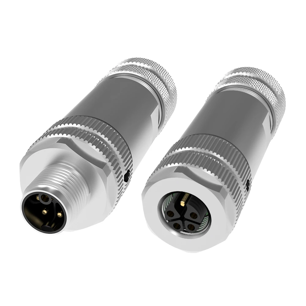 M12 DIN Sensor Cable K Code Circular Industrial Welding Assembly Field Installation Male Female Waterproof IP67 Automotive Plug