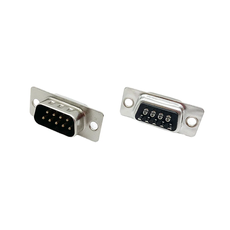 ADAMICU D-SUB 9Pin Male Connector DB 9P Plug Model DB-09M-M01-014 IP40 Rated Industrial Use Copper Alloy Contacts