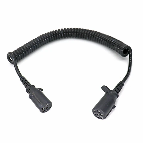 Trailer Parts Spiral Connector 7 Pin Cord Cable Power Electrical 7-Way ABS for RV Caravan