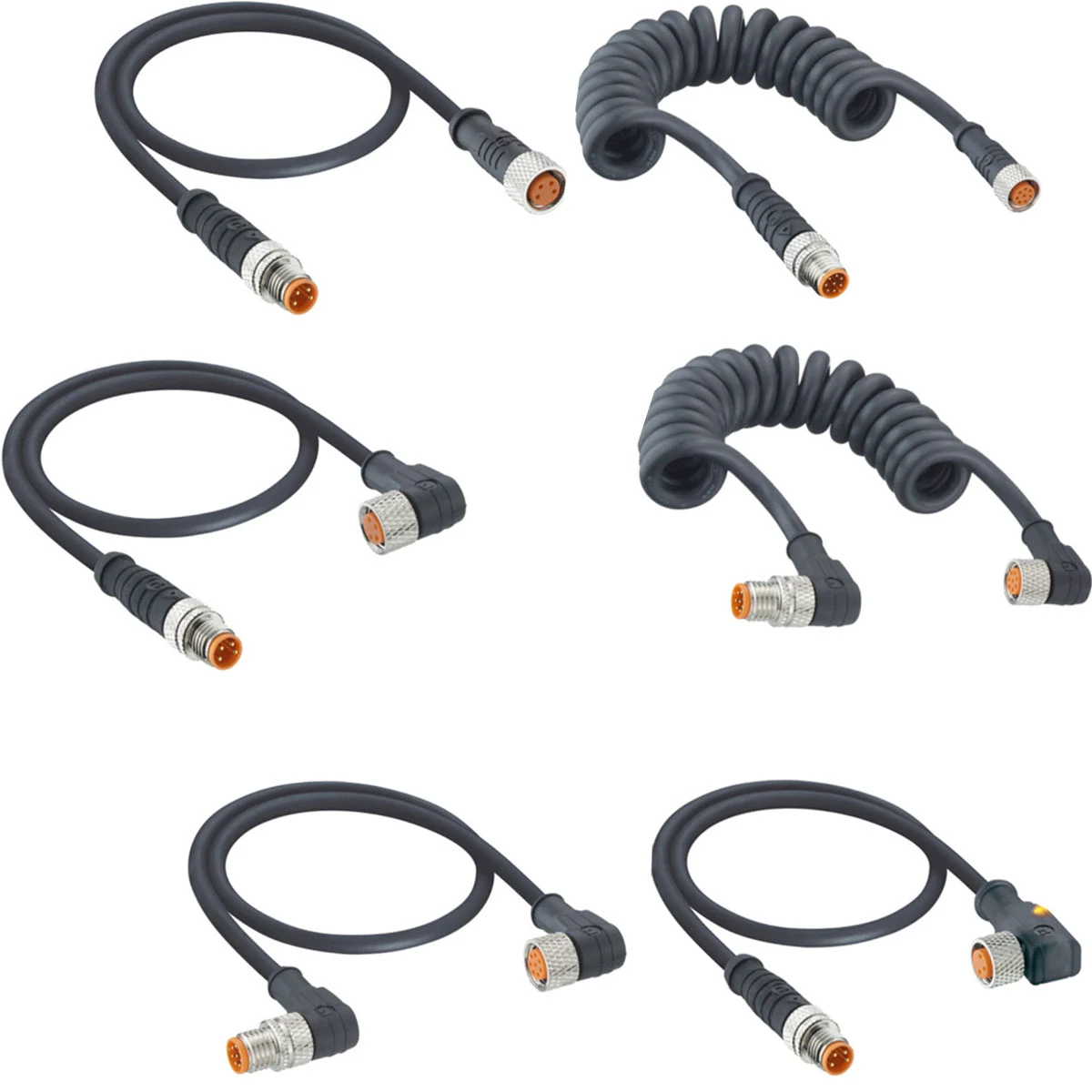 Lutronic M8 Sensor Cordset (Double End) A-Code 3/4/5/6/8 Male Female Straight Angular IP67 48V AC/60V DC With/Without LED Gold