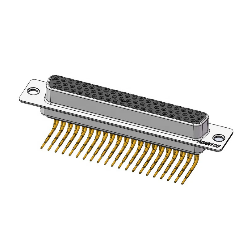 62 Pin Female Right Angle Machined Brass Contacts Mil Spec D Sub Connector 5A/2A Rated Current for Wire Connections