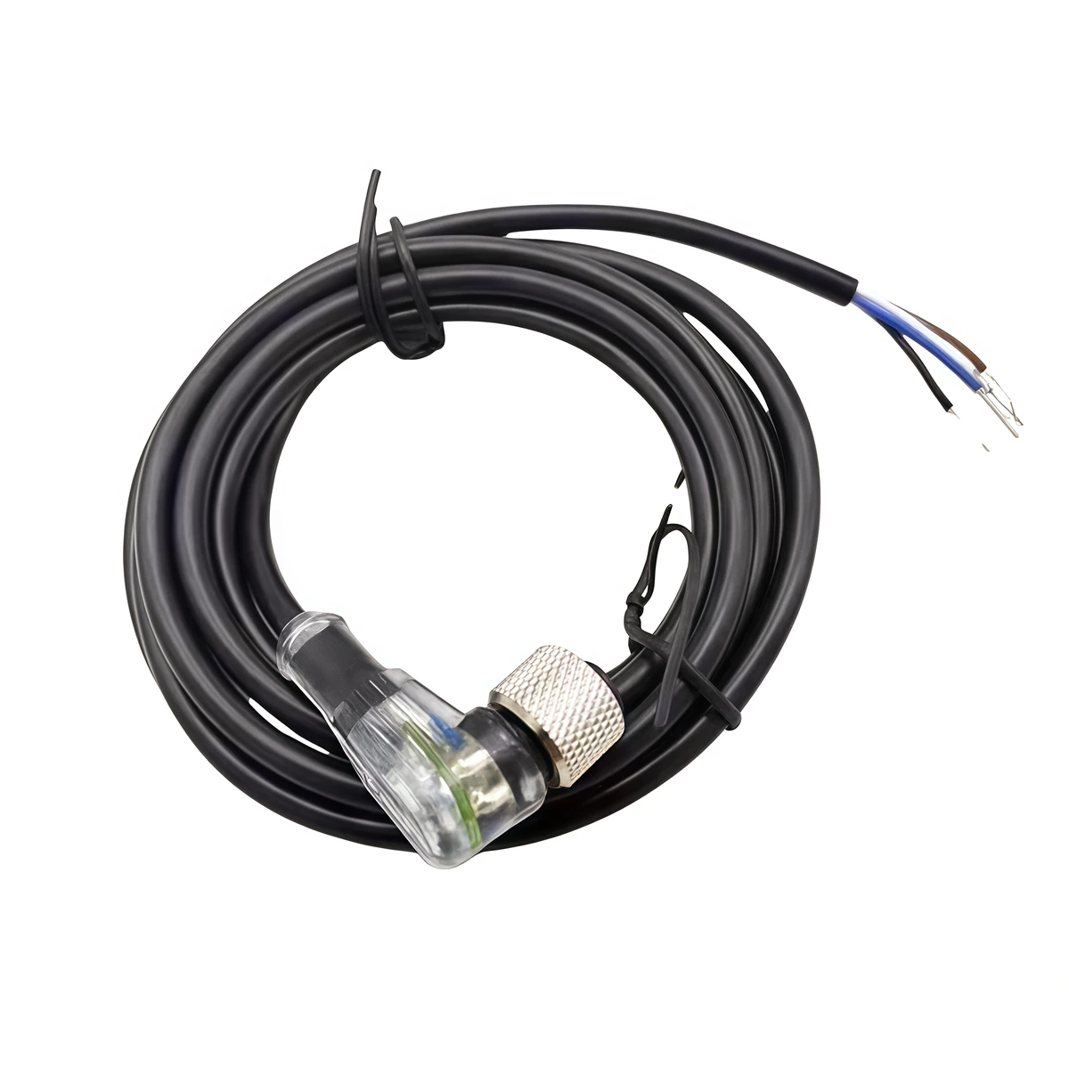 New Scik M12 4-core 10m PNP LED Light L-type Plug Screw Connection No Shielding XS2F-M12PVC3A5MPLED Proximity Sensor Cable