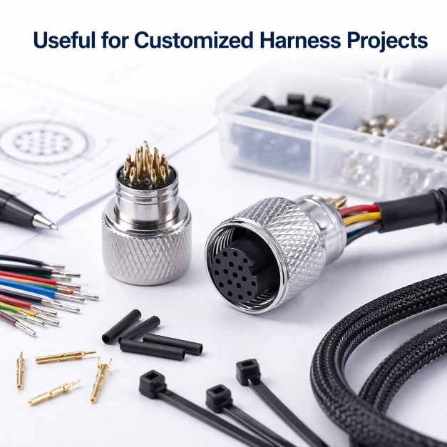 High Density Multipole Circular Connector | 15-Pin Metal Aviation Plug for Industrial Automation & Camera Interface