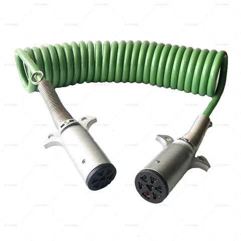 24v Trailer Truck Parts Electric Power Spiral Wire 7 Way Coil Cable American Standard 7P Trailer Coil Cord Cables