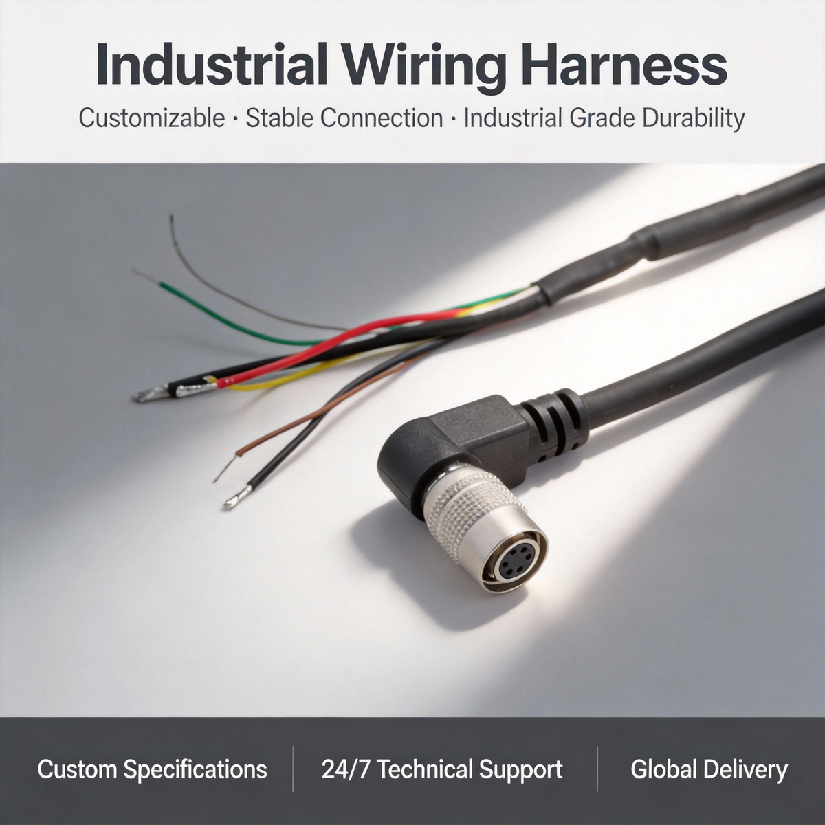 12 Pin Hirose Trigger Cable HR10A High Reliability Cable for Machine Vision Equipment