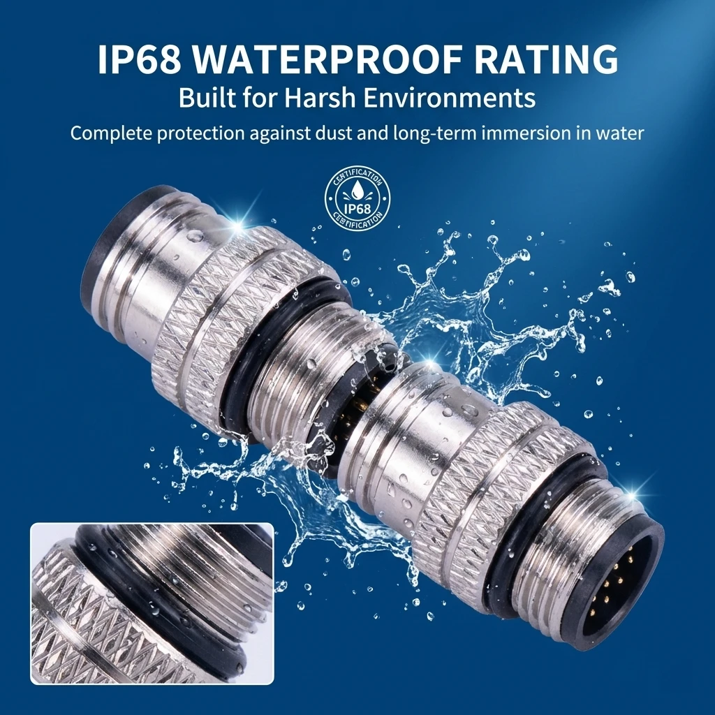 Industrial M12 Circular Connector IP67 Waterproof a Code D Code X Code for Automation