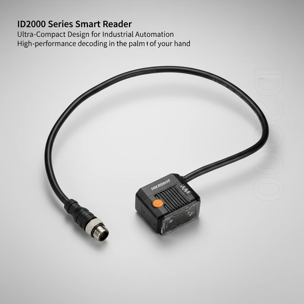 Hikrobotics ID2000 Compact Barcode Reader with M12 Cable 20fps High Speed for Logistics & Manufacturing