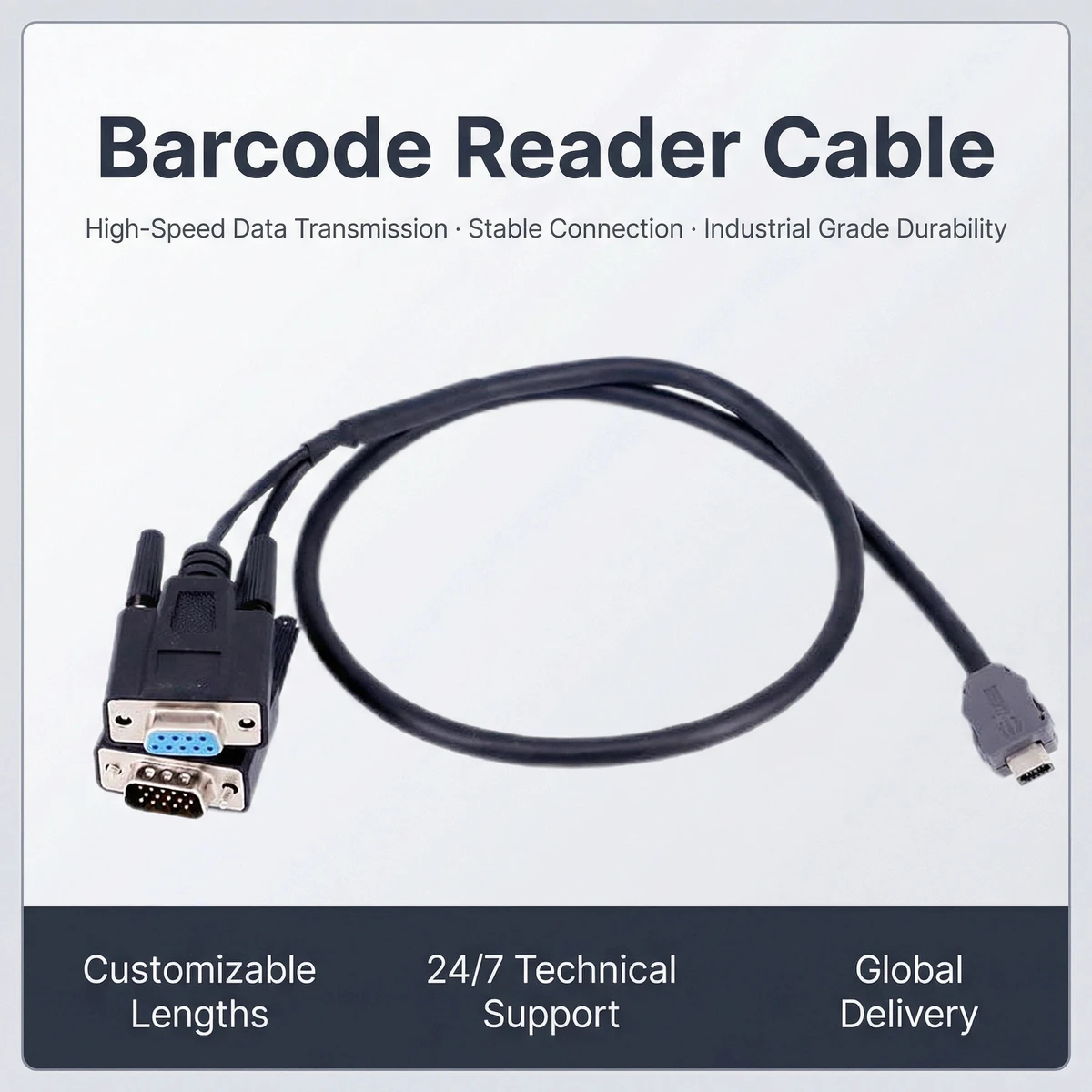 HDB15 Pin VGA to HD Video Monitor Splitter RS232 Modem Male Female Industrial Barcode Reader Cable