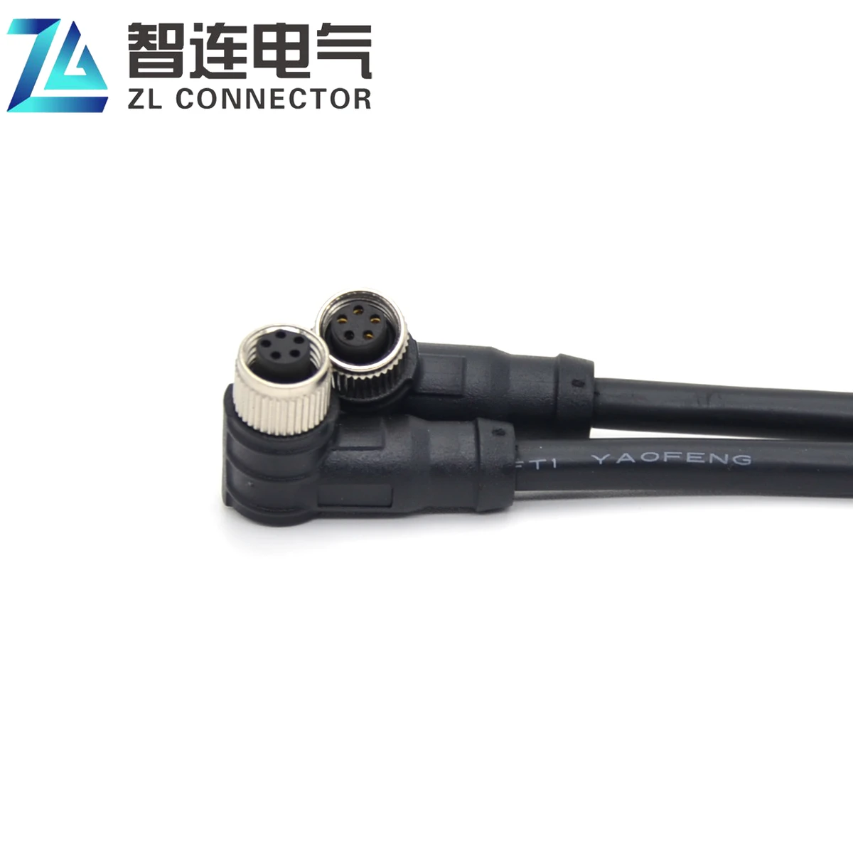 M8 B Code Connector 5 Pin Female IP67 Waterproof Molded Cable Sensor Gold-Plated Brass Contacts 3A Rated Current