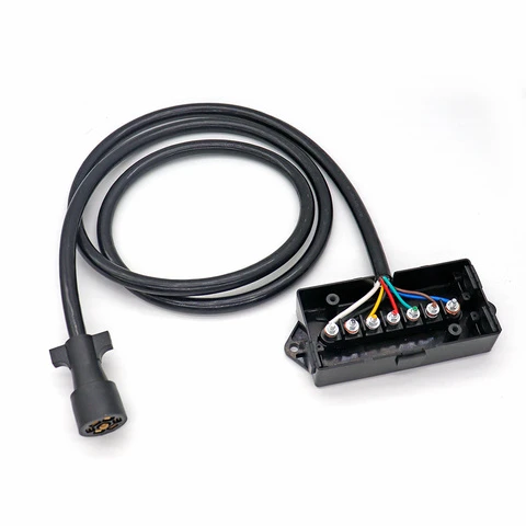 7 Pin Trailer Plug with Junction Box 12v RV Trailer Camper Truck Wiring Harness Kit