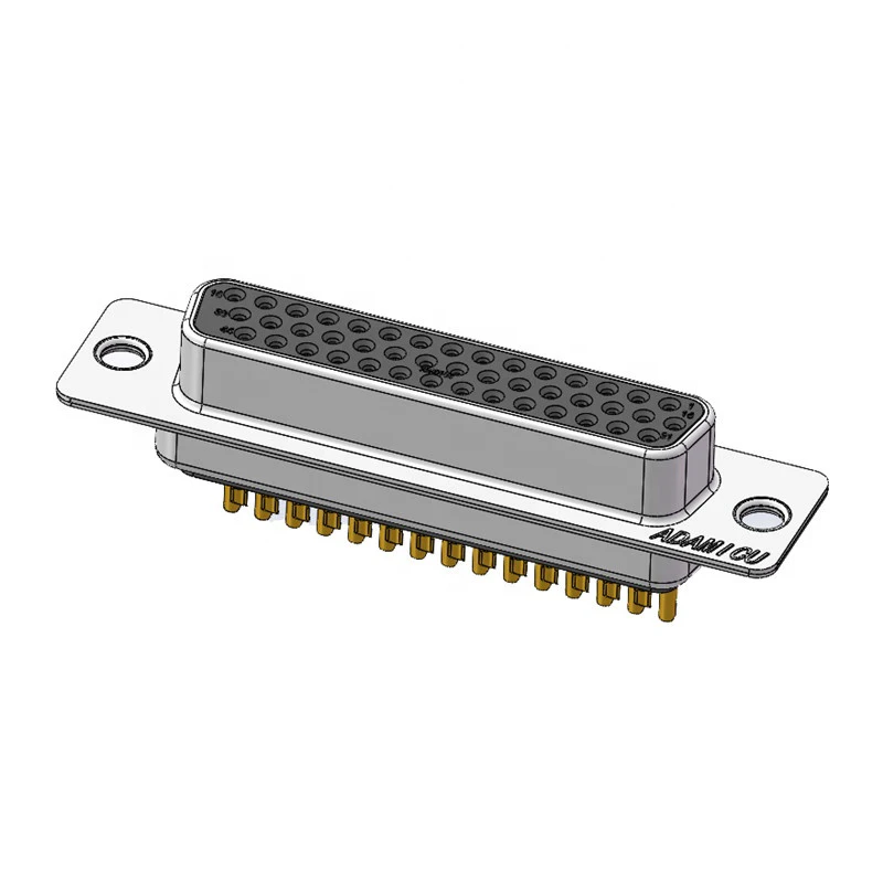 Industrial 44-Pin Female Solder Cup Stamped Contacts D-Sub HD44 Connector Brass Material 2A Rated Current for Wire Connections