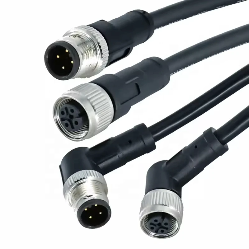 M8 Circular Sensor Cable 3-Pin Male IP67 Automotive with PC Housing Open Ended Wires PUR Cable