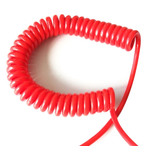 Power Extension Spring Cable ,PU Coiled Cord ,curly Cord