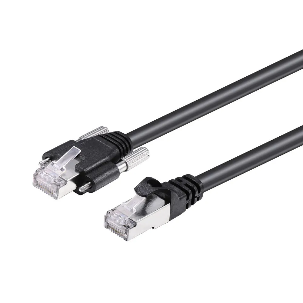 Black PVC Flat FTP Patch Cord 32AWG 8-Conductor Stranded Copper Bulk Price for CAT6 Communication Cables