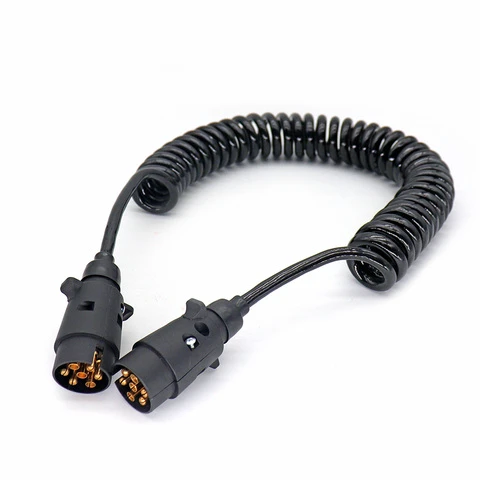 7 Way Trailer Spiral Cable Trailer Coil Wire Cord Electrical Suzi Cable for Vehicle Car Truck