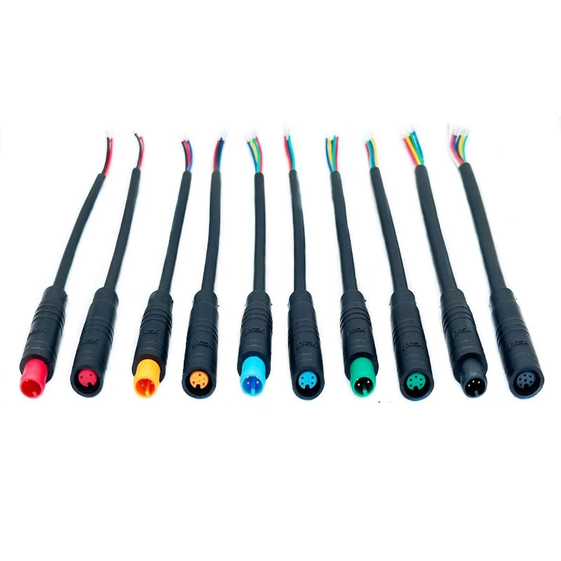 Mini M6 M8 2 3 4 5 6 7 8 9 Pin Male Female Connector Ebike Waterproof Cable LED Sensor Wire