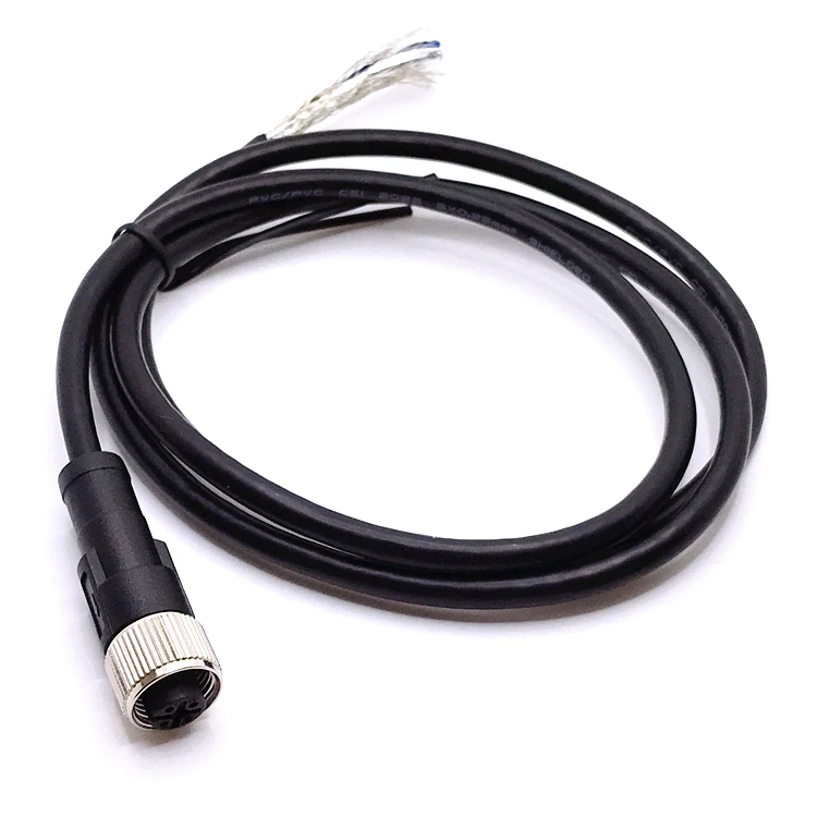 M12 Sensor Cable for Automotive 5-Pin Female IP65 Rated 4A 250V Brass Contacts Shielded Circular Connectors Enhanced