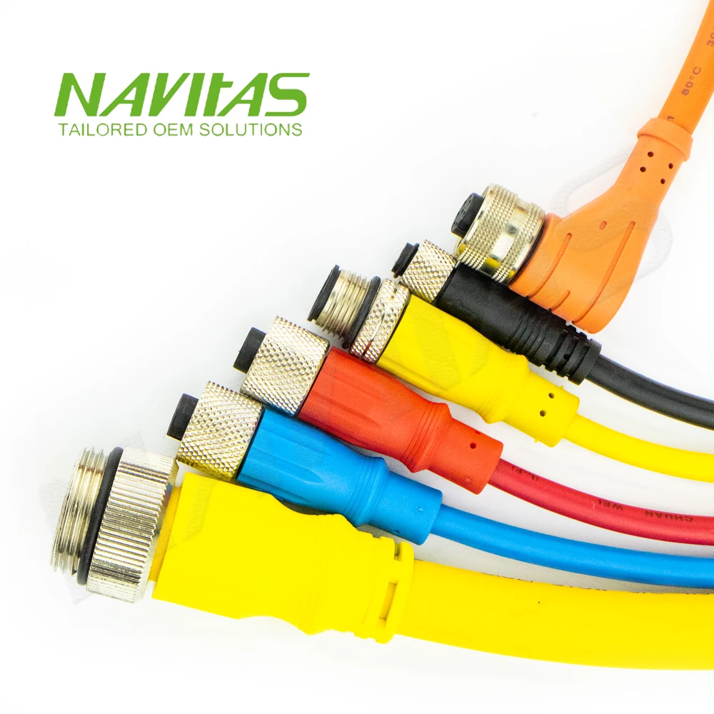 OEM PVC Insulated Waterproof M8 M12 Circular Connector Cable Assembly for Industrial Automation Sensor Systems