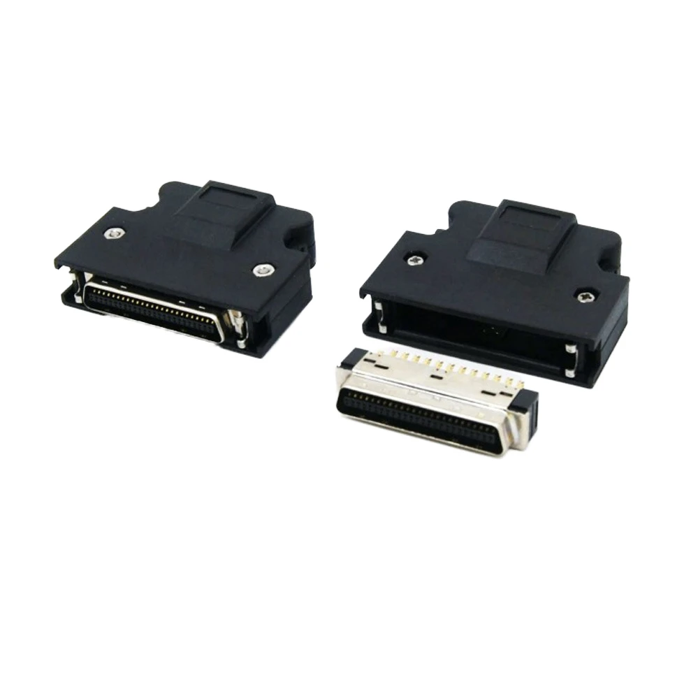 SCSI 50-Pin Nylon Shell D-Sub Adapter Connector with Copper Contacts 6A Rated IP67 Waterproof Automotive Use Male/Female