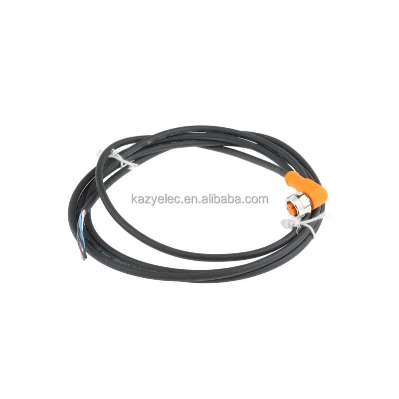 New Original Equipment EVC004 Sensor Actuator Cable, 2 Meters Long, 4 M12 Female Plug to Free End, No Terminal, PU