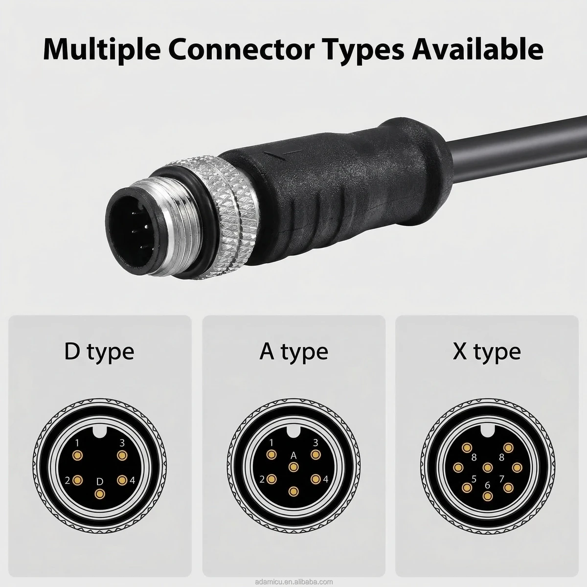 M12 D-Code 4 Pin RJ45 Cat6 Twisted Shielded Industrial Ethernet Cable Bare Copper Conductor