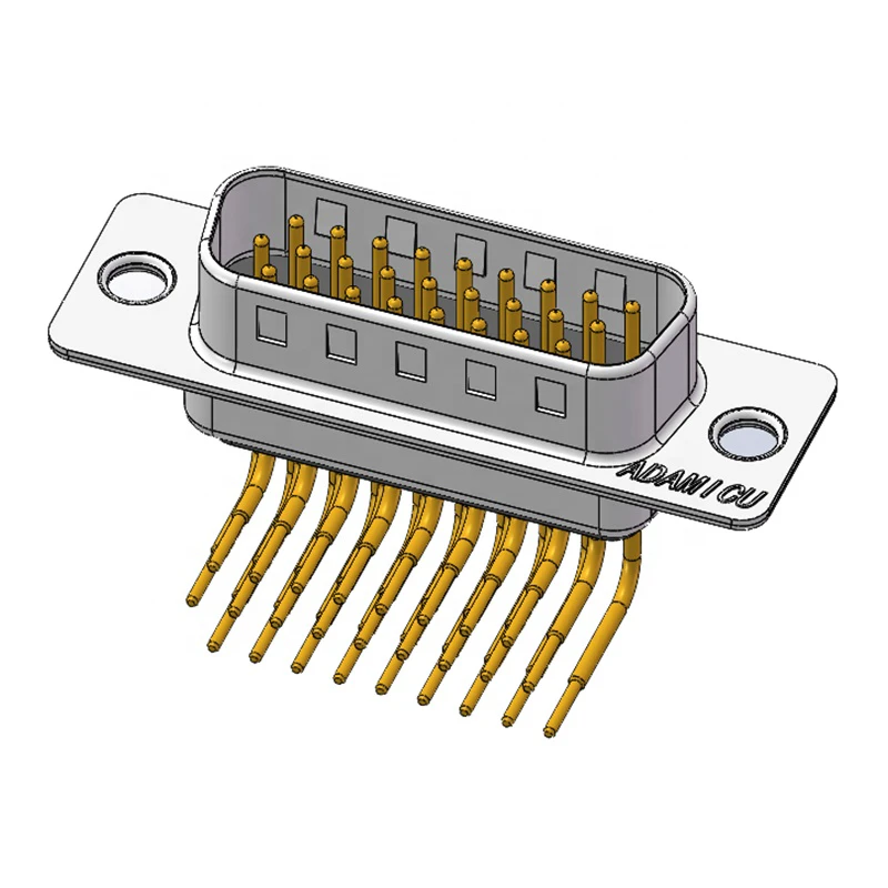 Chinese Male HDB26 Dsub Right Angle PCB 26 DB Connector Brass Contact Material 10A Rated Current with Screws