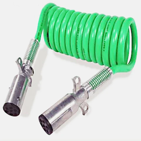 Highly Flexible 7 Way Trailer Connector 12v Towing Trailer Truck Parts Electric Power Spiral Cables