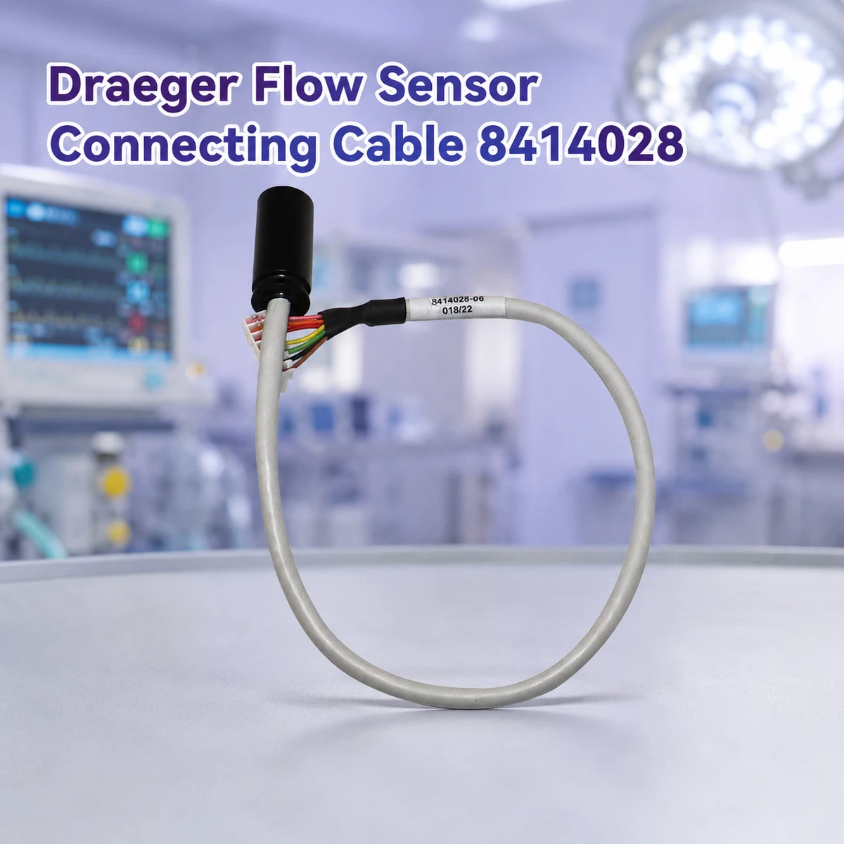 Draeger 8414028 Flow Sensor Interface Cable Compatible with Ventilator Monitoring Systems High Stability Medical Cable