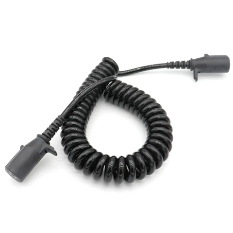 7 Pin Trailer Spiral Cable Electrical Power Wire Connector 7-Way ABS EBS Cord for RV Caravan