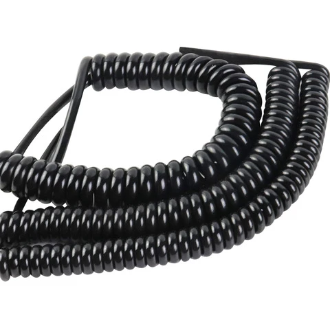 Customized Spiral Cable Manufacturer Multicore Flexible PUR Jacket Curly Coil Retractable Cables Spiral Coiled Power Cable