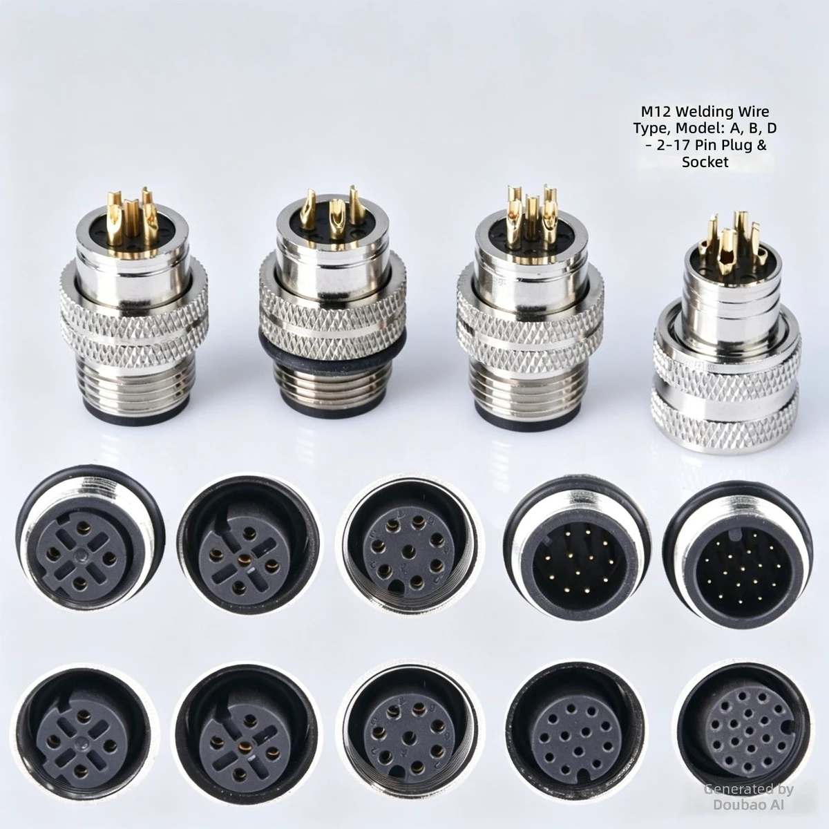 M8 PCB Panel Connector Code a 2P IP68 Waterproof Copper ABS Metal Rear-Mounted Flange Socket Conecto