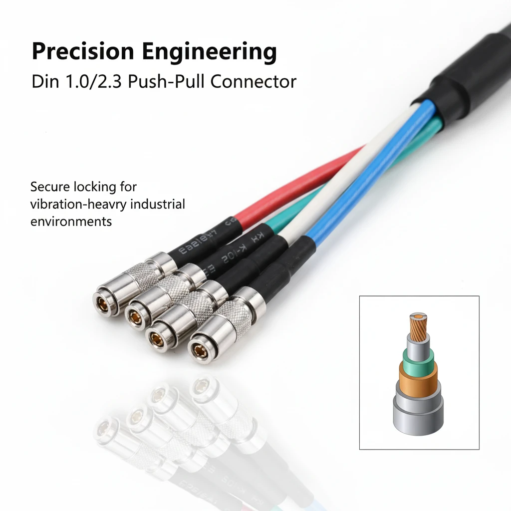 CoaXPress CXP-12 Cable Din 1.0/2.3 to BNC 4-Channel Industrial Imaging High Data Transmission Line for Machine Vision Camera