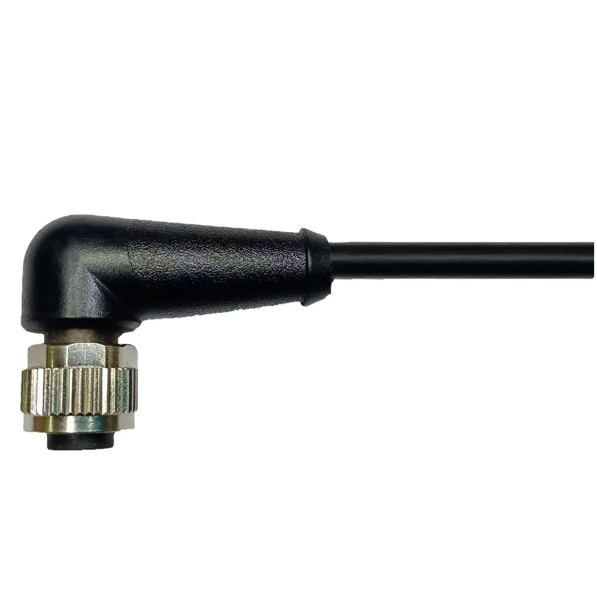 M12 A Code Angled Sensor Cable 4 Pin Female 4x0.34 PUR un-shielded black-01 Mtr