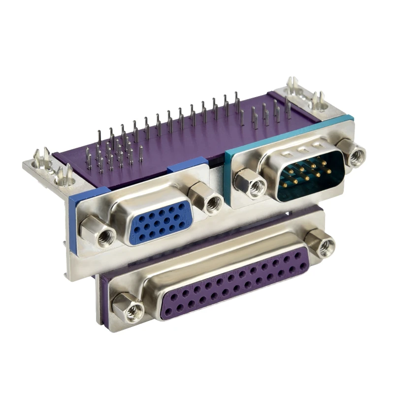 Excellent ADAMICU 15-Way Female Right Angle D-Sub High Density Copper Alloy Connector for Audio & Video